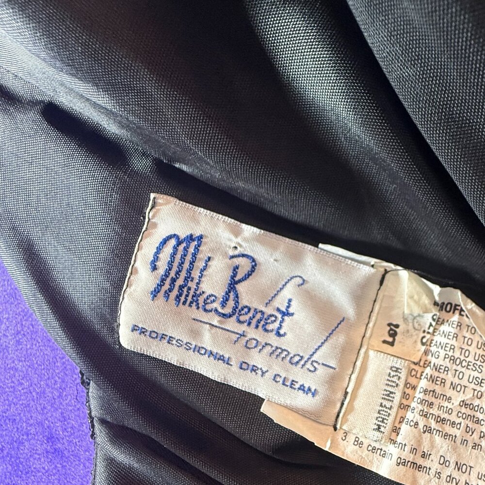 VTG📌 Mike Benet 90s Strapless Sequin Cocktail - Formal Mini Dress with Bow - Picture 15 of 16